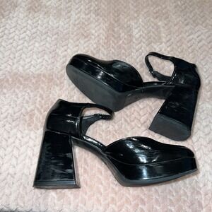 Wild Fable~Size 6~Women's Patent Platform High Heels Dress Pump Black